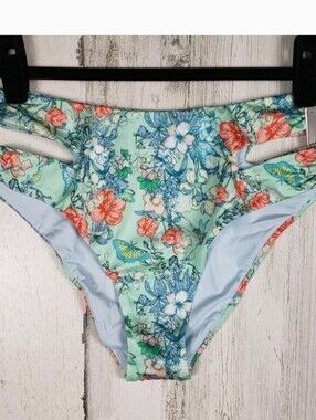 new With Tags Victoria's Secret Floral Mint & Coral Bikini Bottoms
